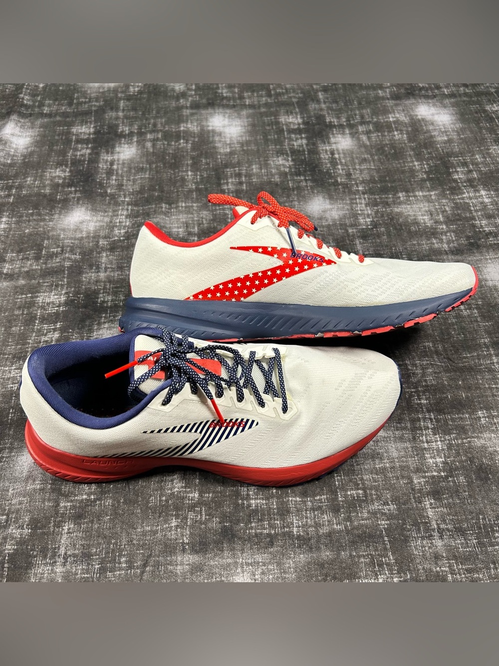 Brooks Launch 7 Shoes Mens 13 D "Run USA Edition" Patriotic 4th Of July Sneakers